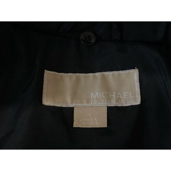 Michael Kors Long Down Black Puffer Parka Coat Women’s L - Picture 11 of 14